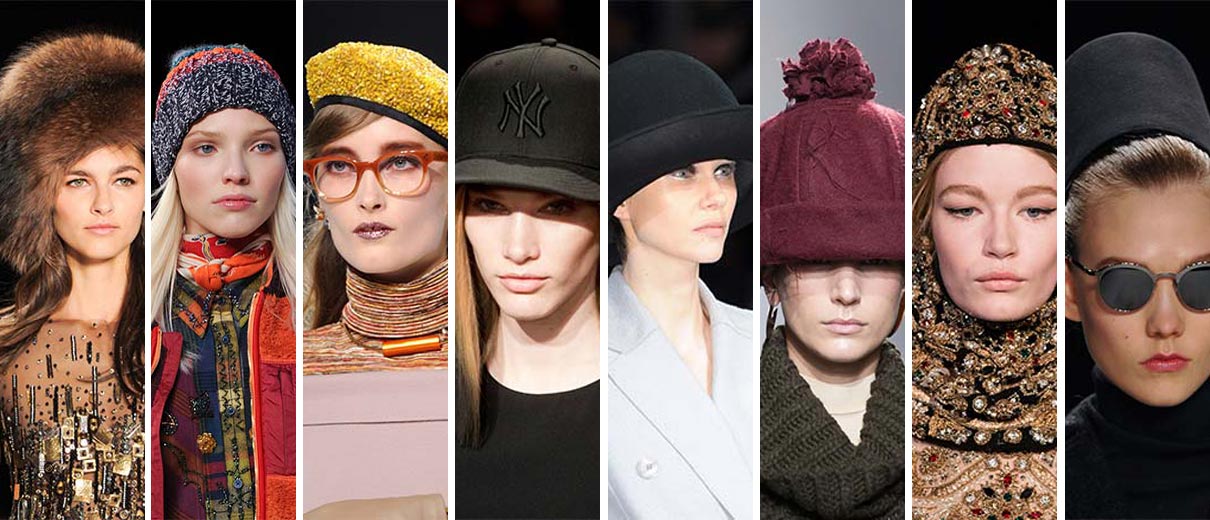 Na hlavu nepatří jen účesy, ale také různé pokrývky hlavy. Jaké čepice a klobouky jsou módní letos v zimě 2014/2015? Móda z přehlídkových mol je tady!